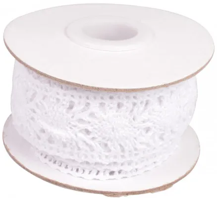 Infinity Hearts Blonde/Blondebånd Hvit 25mm 2.5m