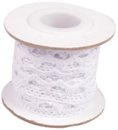 Infinity Hearts Blonde/Blondebånd Hvit 12mm 2.5m