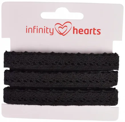 Infinity Hearts Blondebånd Polyester 11mm 11 Svart - 5m