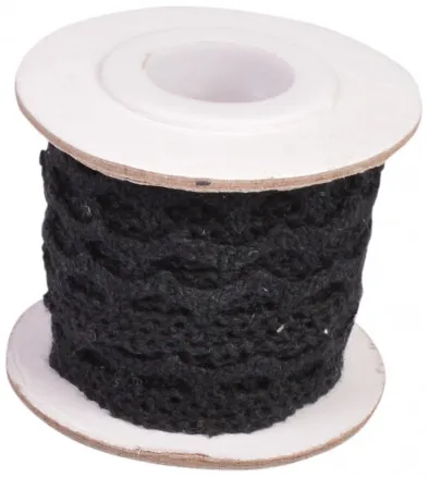 Infinity Hearts Blonde/Blondebånd Svart 12mm 2.5m