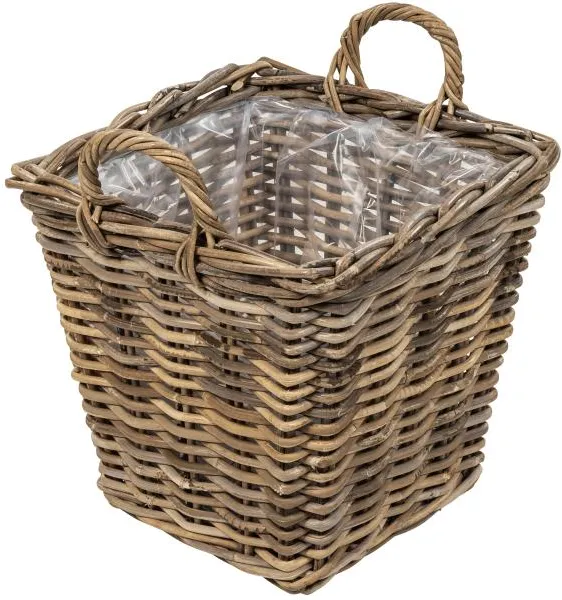 Firkantet kurv med håndtak 37x37x35cm