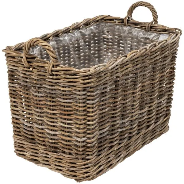 Avlang kurv med hjul 68x42x45cm