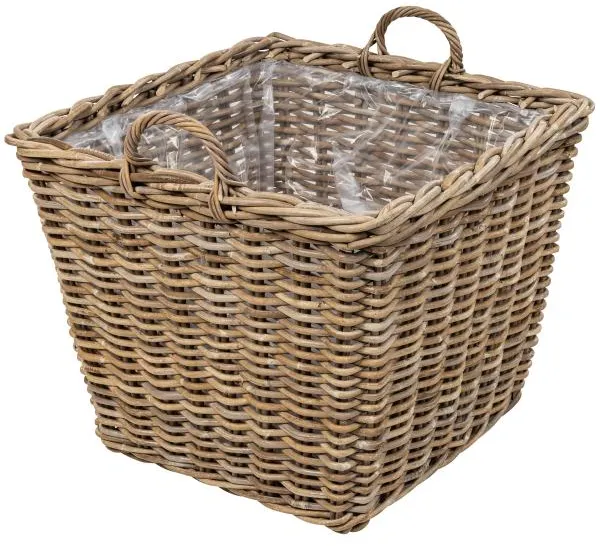 Firkantet kurv med håndtak 65x65x55cm