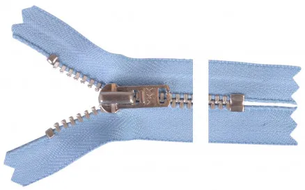 YKK Glidelås Aluminium 6cm 4mm Lyseblå