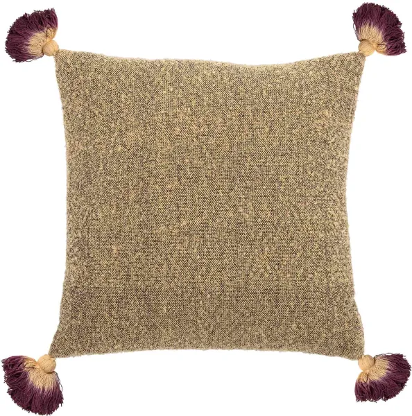 BLOOMINGVILLE pute - gul akryl/bomull, kvadratisk (45x45)